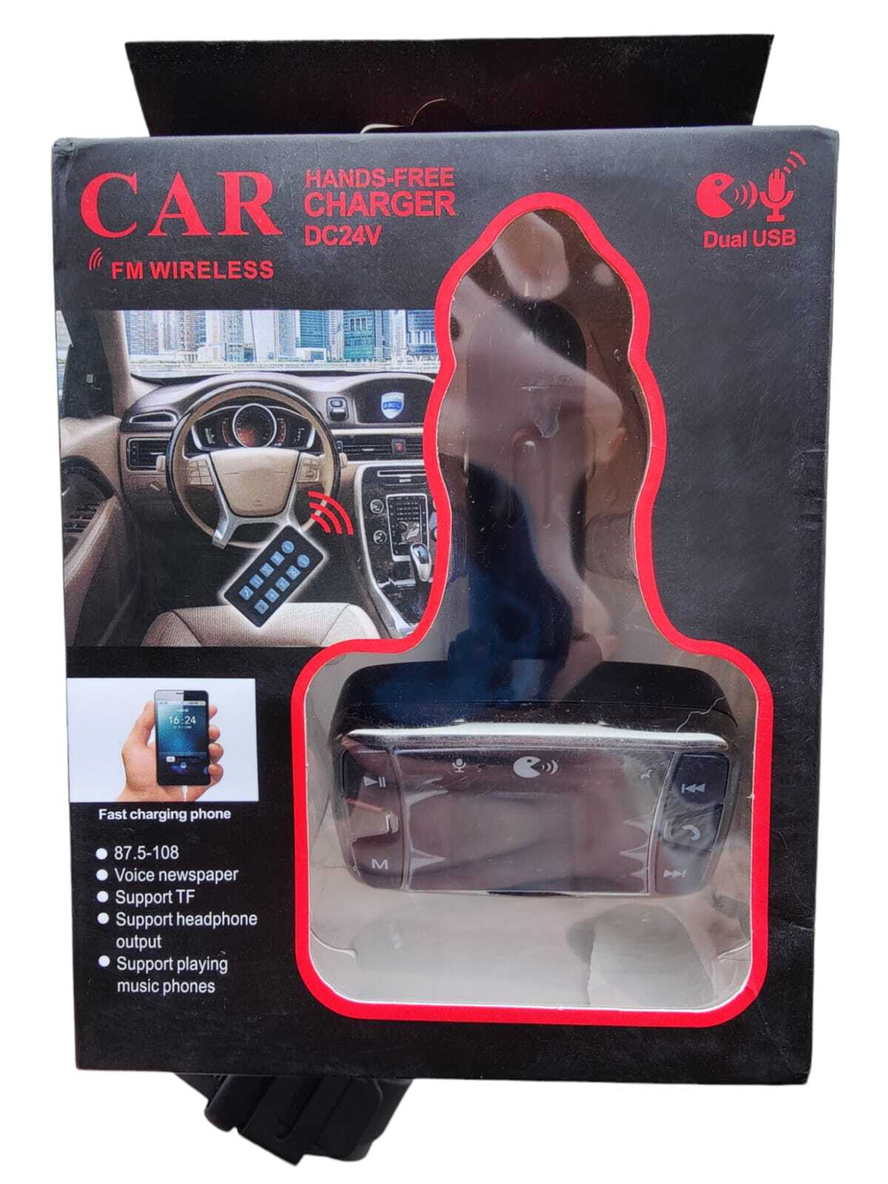 Автомобильный FM-трансмиттер M2 Bluetooth (черный)