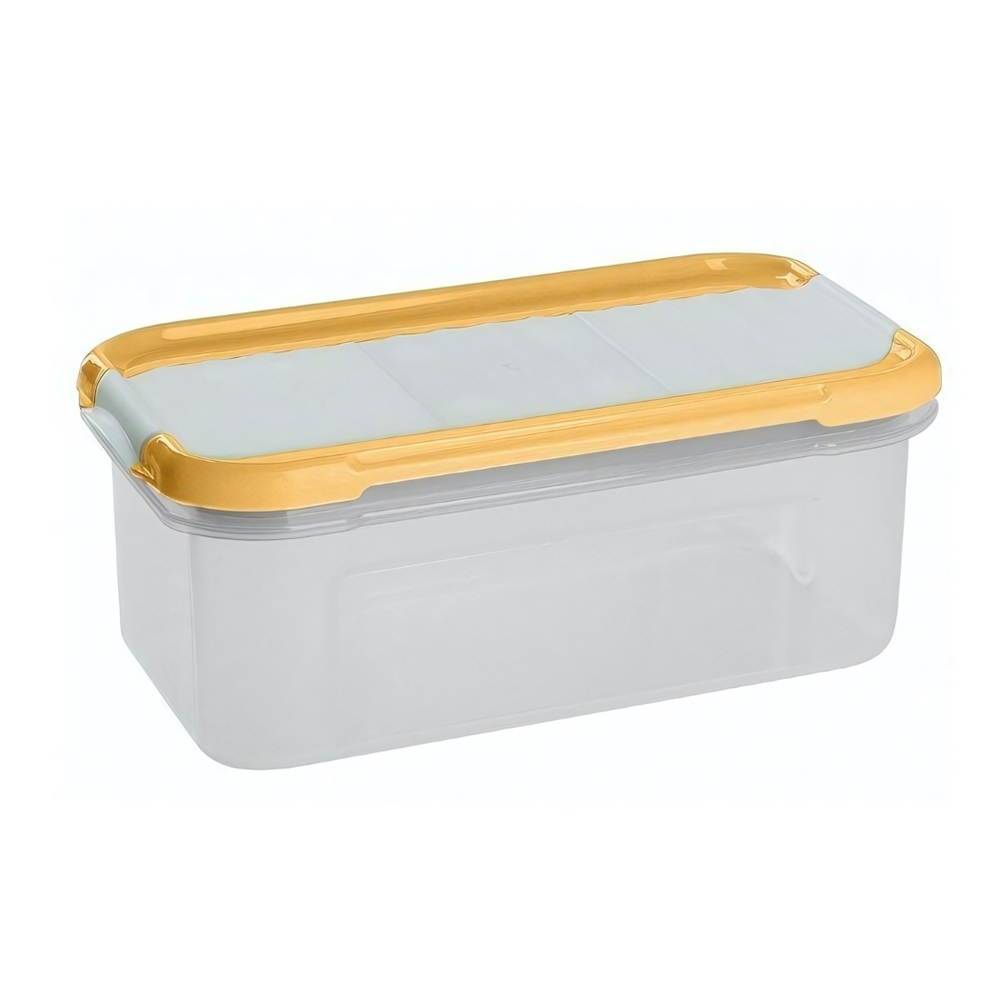 Емкость для сыпучих продуктов "Modena" прямоугольная 0,5л с дозатором (бледно-желтый)