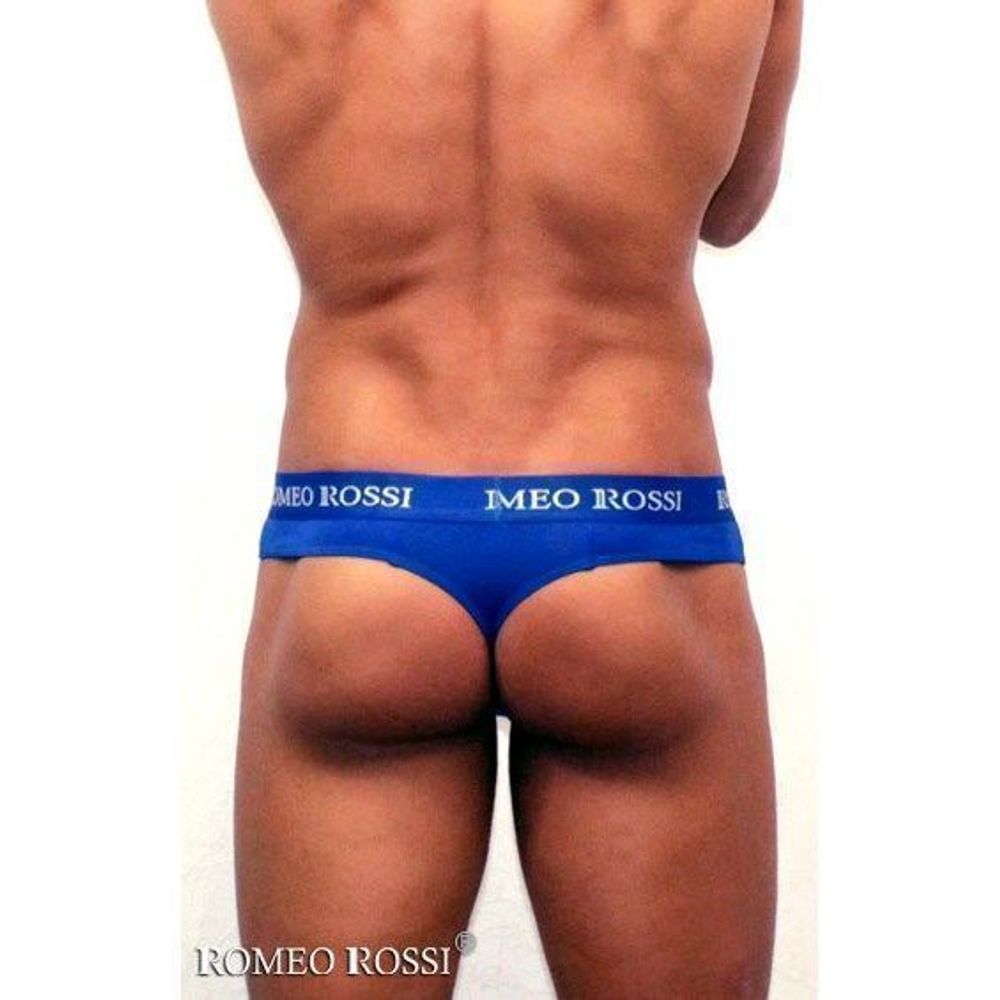 Мужские трусы стринги c резинкой Romeo Rossi синие RR1006-09