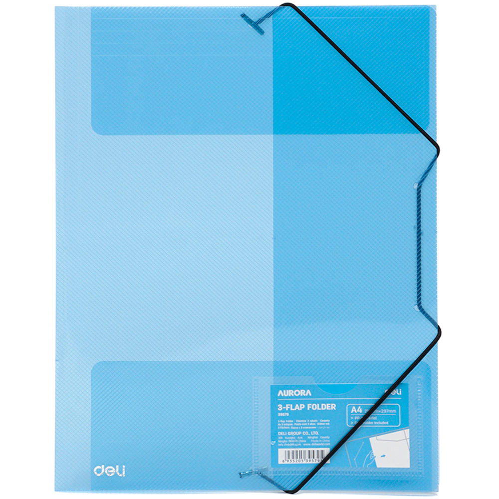 Папка на резинках DELI, A4 пластиковая, 450 мкм, ассорти