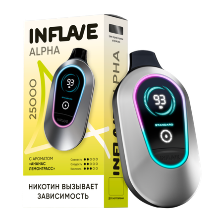 Inflave Alpha Ананас-лемонграсс 25000 затяжек 20мг (2%)