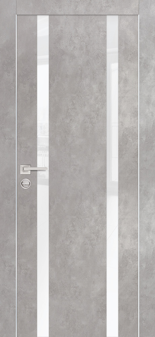 Дверь PX-9 AL кромка с 2-х ст. / Цвет Серый бетон / белоснежный лакобель / Двери PROFILO PORTE