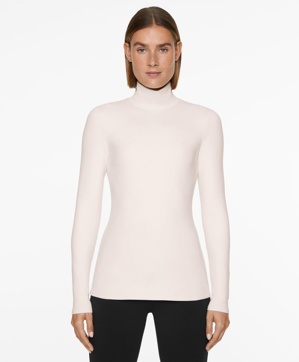 Oysho Футболка с длинными рукавами, экрю