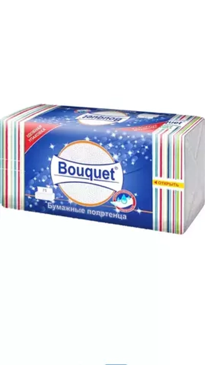 DESNA Салфетки бумажные вытяжные «Bouquet» 75 листов, 2 слоя /10 , шт *10