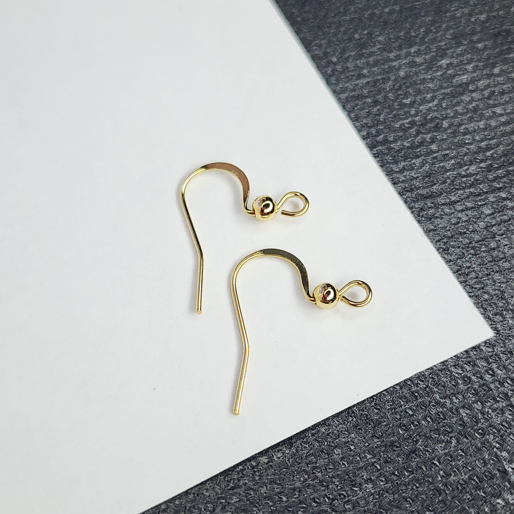 Ювелирные швензы крючки, сталь 316, позолота, классика дужки 19мм