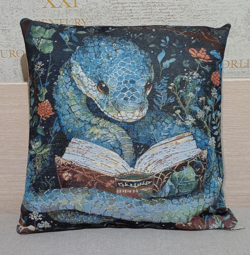 Декоративный гобеленовый чехол для интерьерной подушки Читатель 38*38