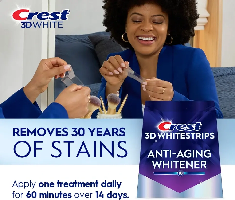 Отбеливающие полоски для зубов Crest 3D Whitestrips Anti-Aging Whitener (Radiant Express)