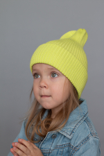Шапка вязаная-резинка хлопковая КЭП(Сочный Лайм)