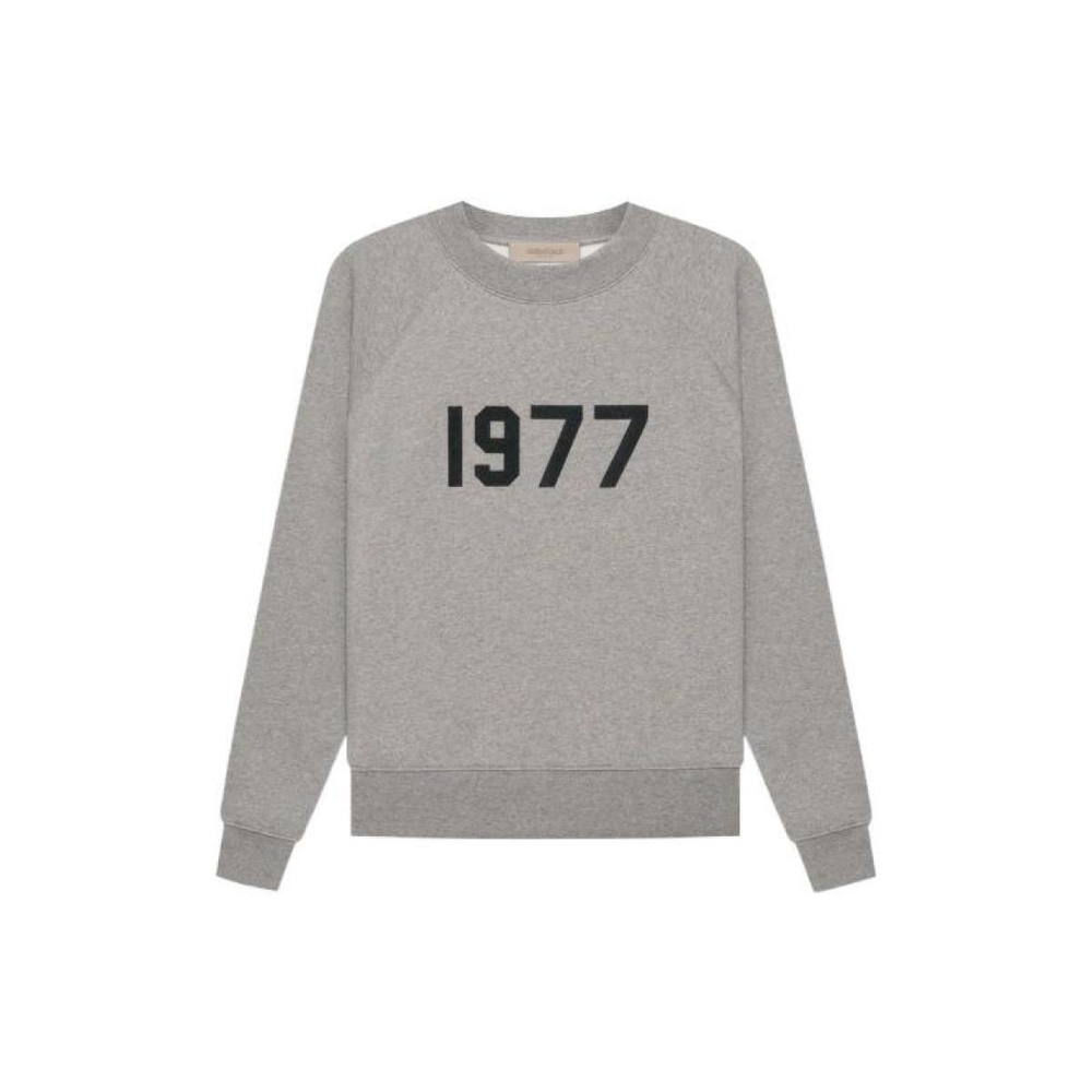 Толстовка Fear of God Essentials 1977 SS22 Crewneck Dark Oatmeal Logo, FOG-SS22-389