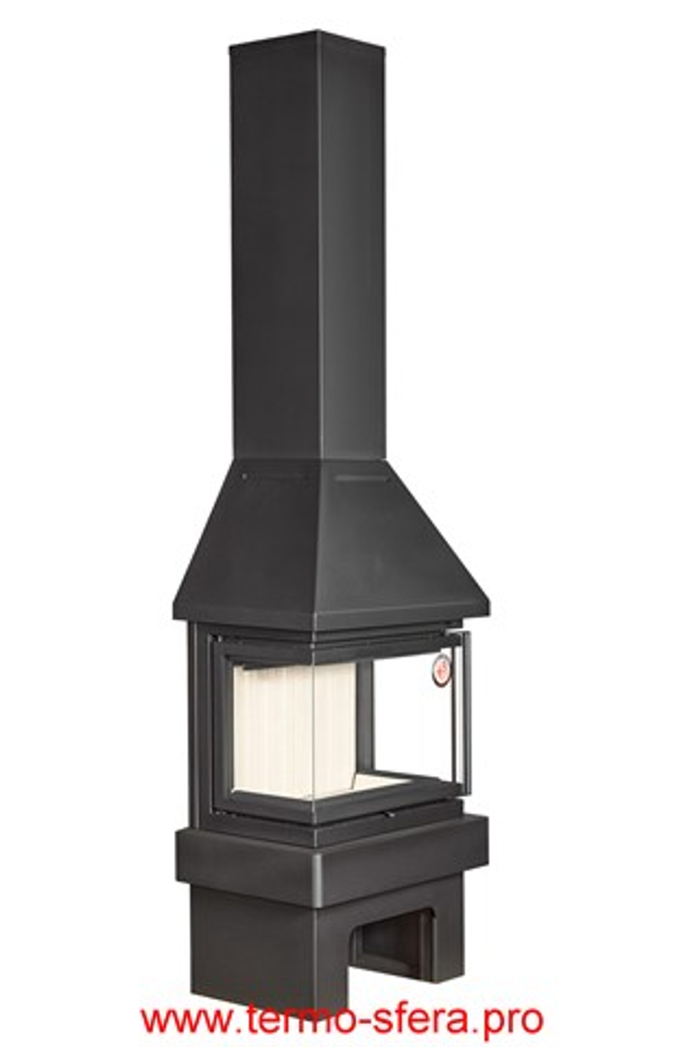 Камин ПРАГА три стекла NEW черный