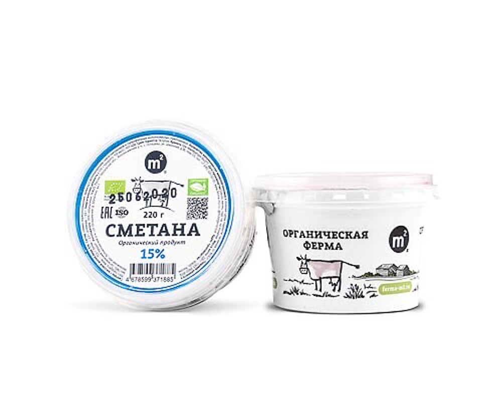 Сметана 15%, Ферма М2, 220 г