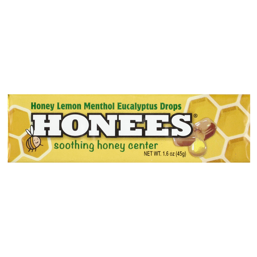 Honees, леденцы с мёдом, лимоном, ментолом и эвкалиптом, 45 г (1,6 унции)
