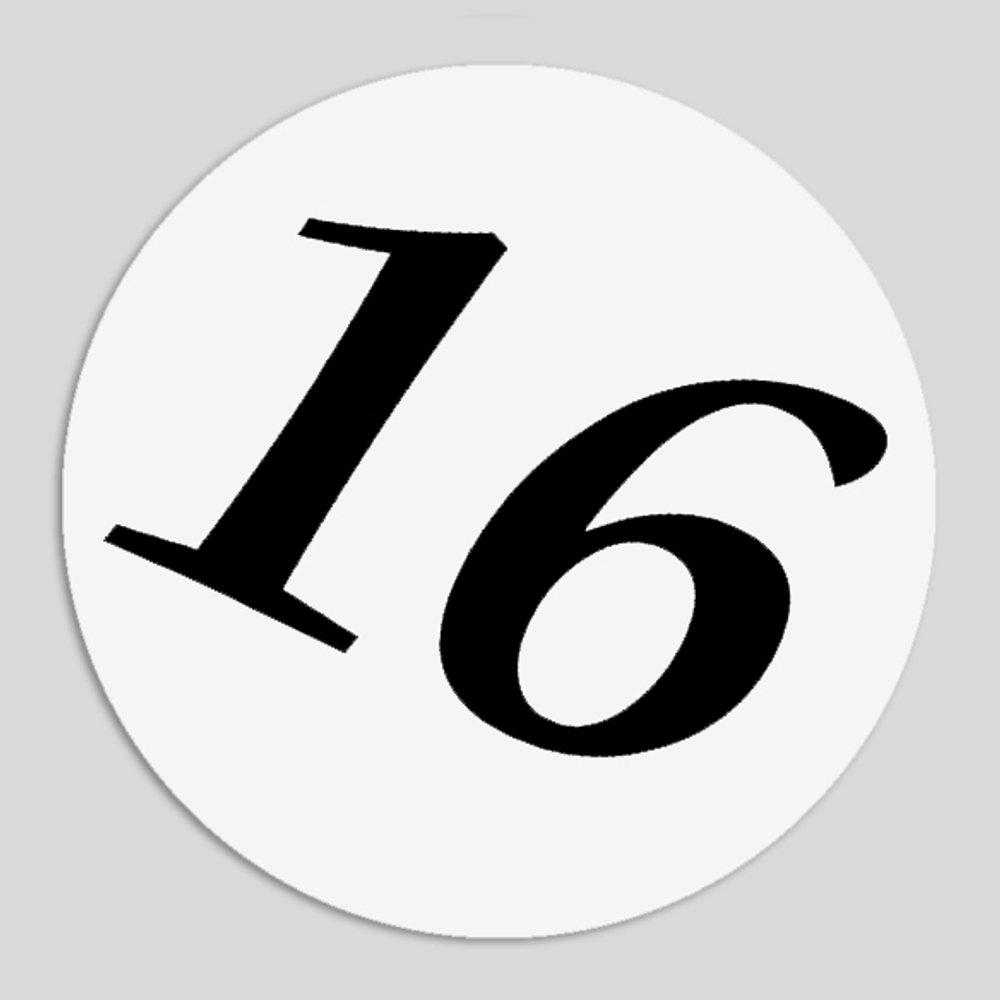 Номер участника. Диаметр 86 мм.