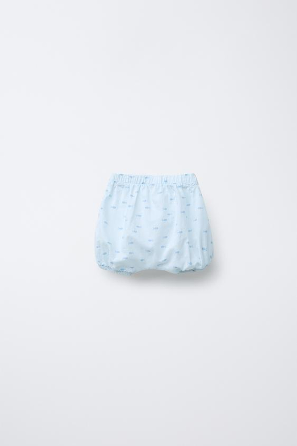 ZARA ШОРТЫ-БЛУМЕРЫ С ПРИНТОМ «РЫБЫ», ГОЛУБОЙ