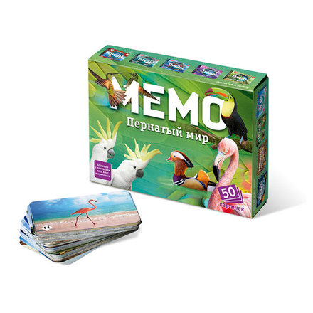 Игра Мемо "Пернатый мир" (50 карточек)