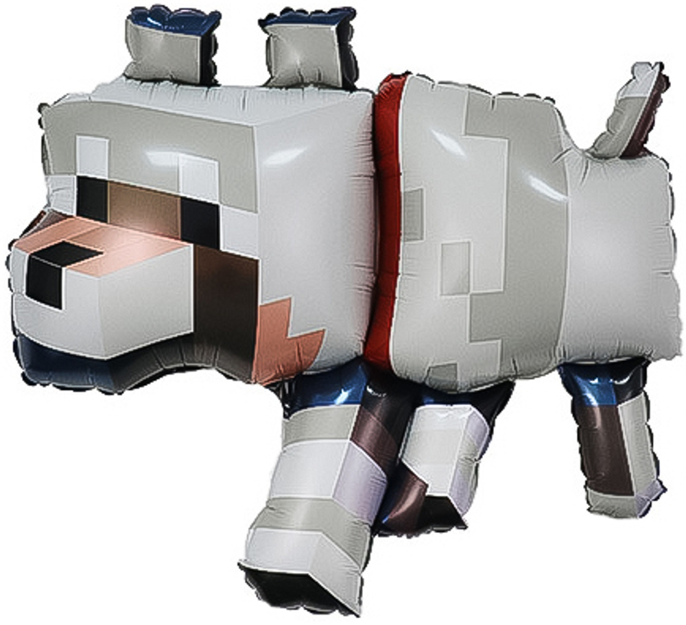 Шар Пиксельный волк Майнкрафт