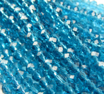 БП025НН46 Хрустальные бусины "рондель", цвет: морская волна прозрачный, 4х6 мм, кол-во: 58-60 шт.