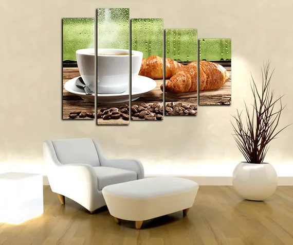 Модульная картина " Сладости и кофе "