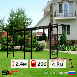 Уличная шведская стенка Sv Sport рукоход х 2 У51111 (Турник/Брусья/Стойка/Скамья/Кронш бокс)