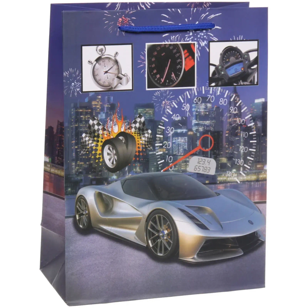 Пакет подарочный «Гонка» 18*24*8,5 см