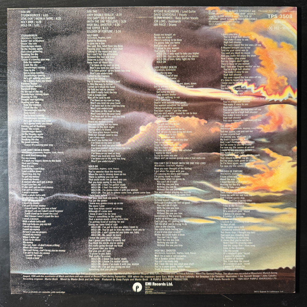 Deep Purple ‎– Stormbringer (Англия 1974г.)