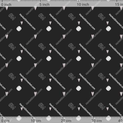 Серые сердечки (на черном фоне) by Нина Ninanovika_art 545 DPI