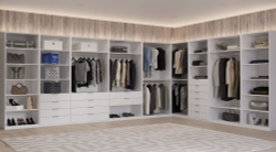 Шкаф для одежды 3 дверный, стеллаж Париж, белый