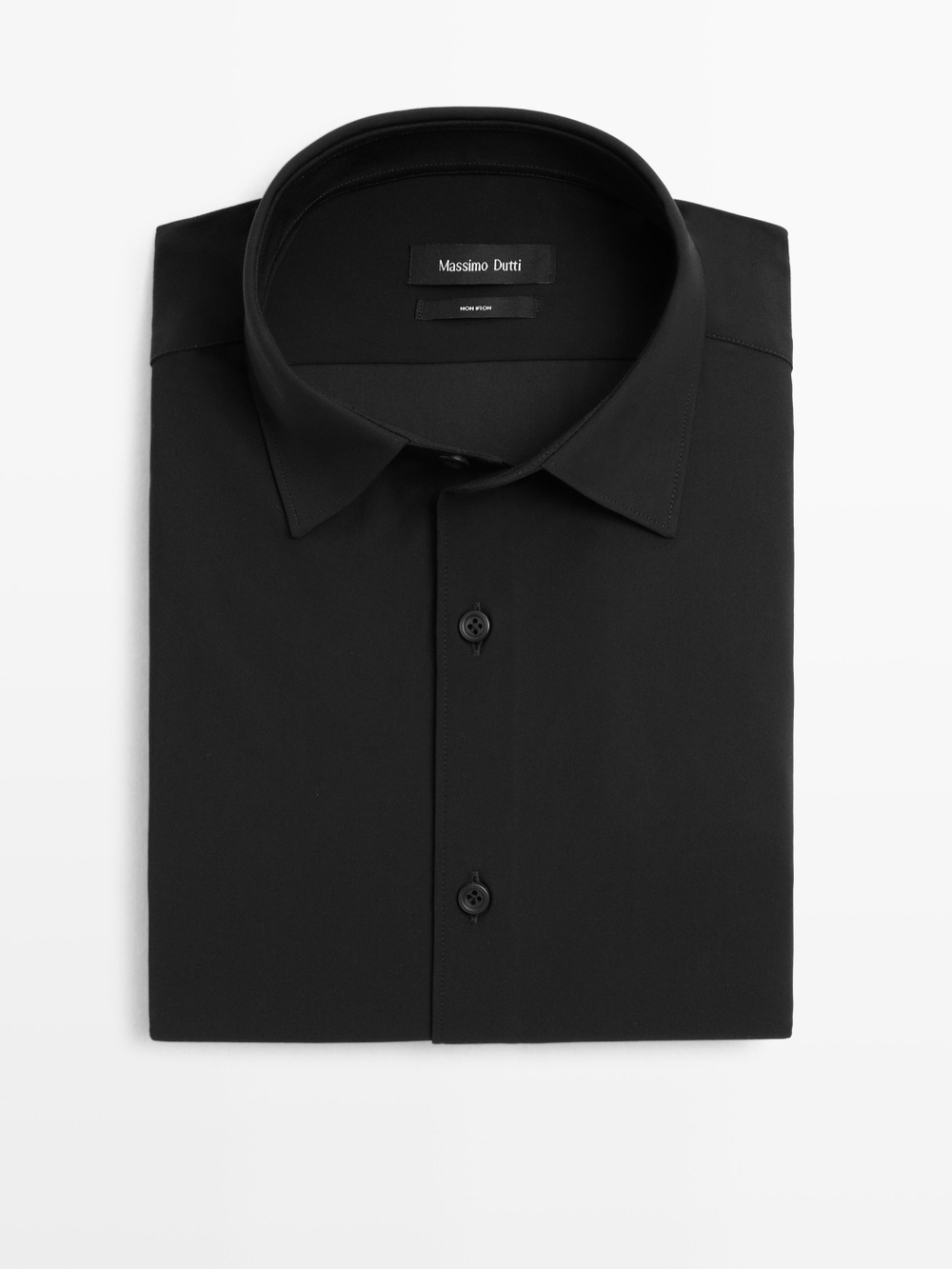 Massimo Dutti Эластичная рубашка облегающего кроя, черный