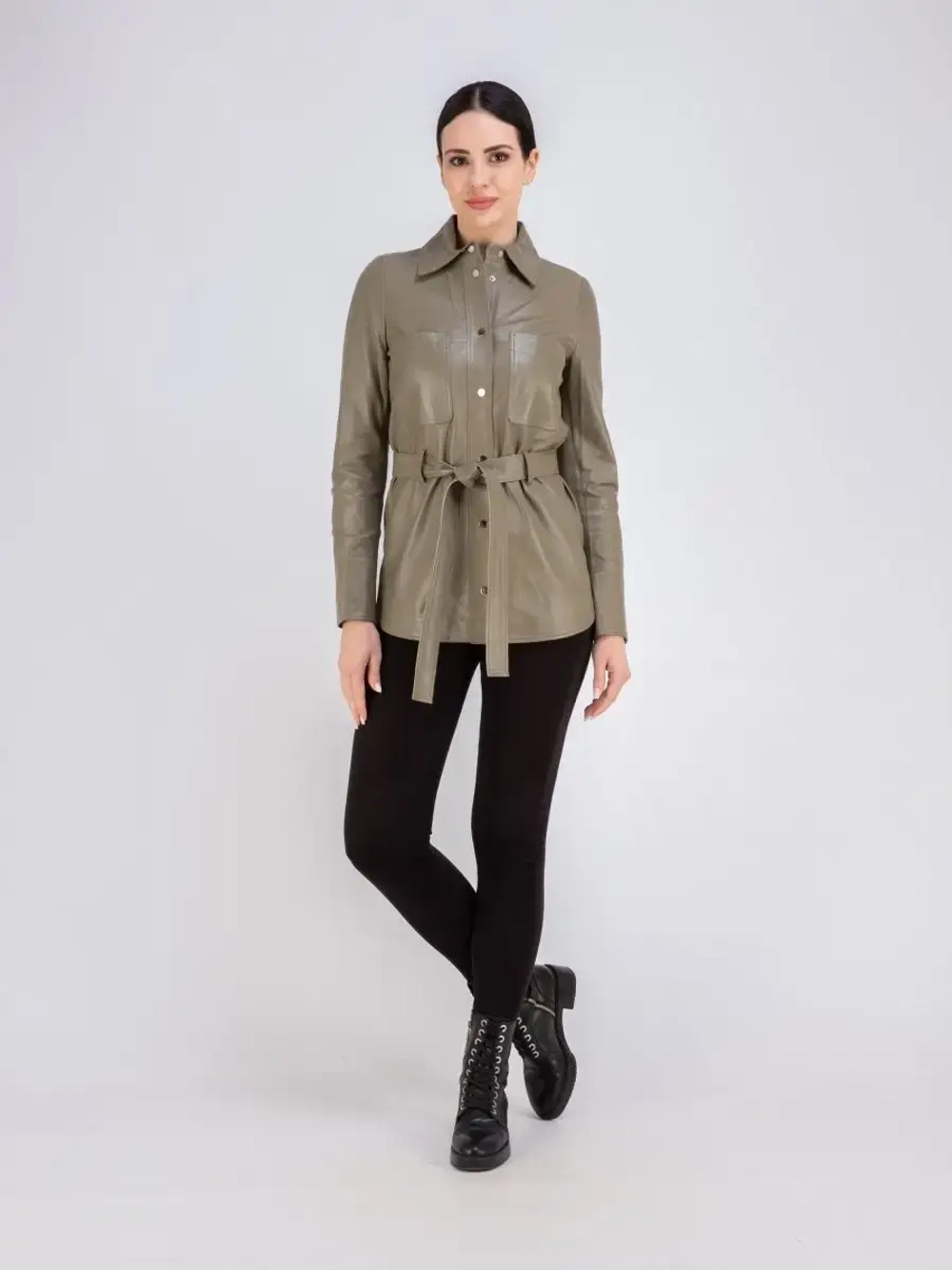 Кожаная куртка демисезонная рубашка