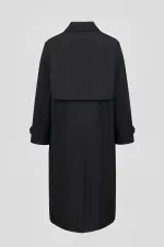 Плащ FOS Длинный Мужской Черный