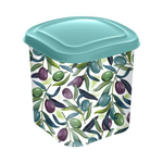 Емкость для сыпучих продуктов 1,1л с декором (зеленый)