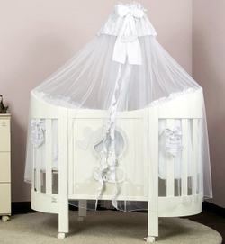 Тюлевый балдахин Italbaby для изголовья Love Oval белый