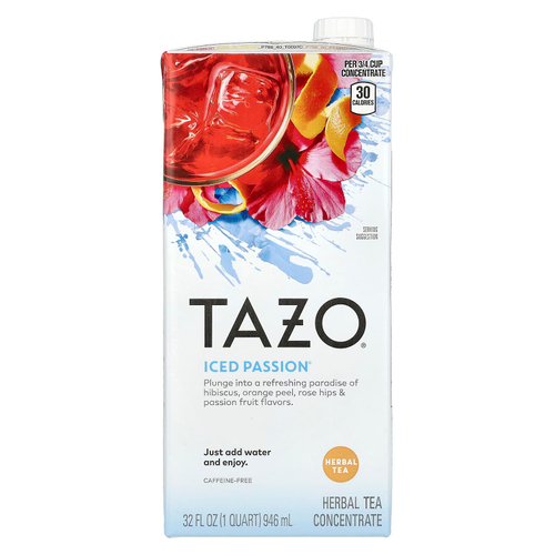 TAZO, Концентрат травяного чая Iced Passion, без кофеина, 946 мл (32 жидк. унц.)