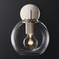 Бра Rh Utilitaire Globe Shade Single Sconce Silver By Imperiumloft