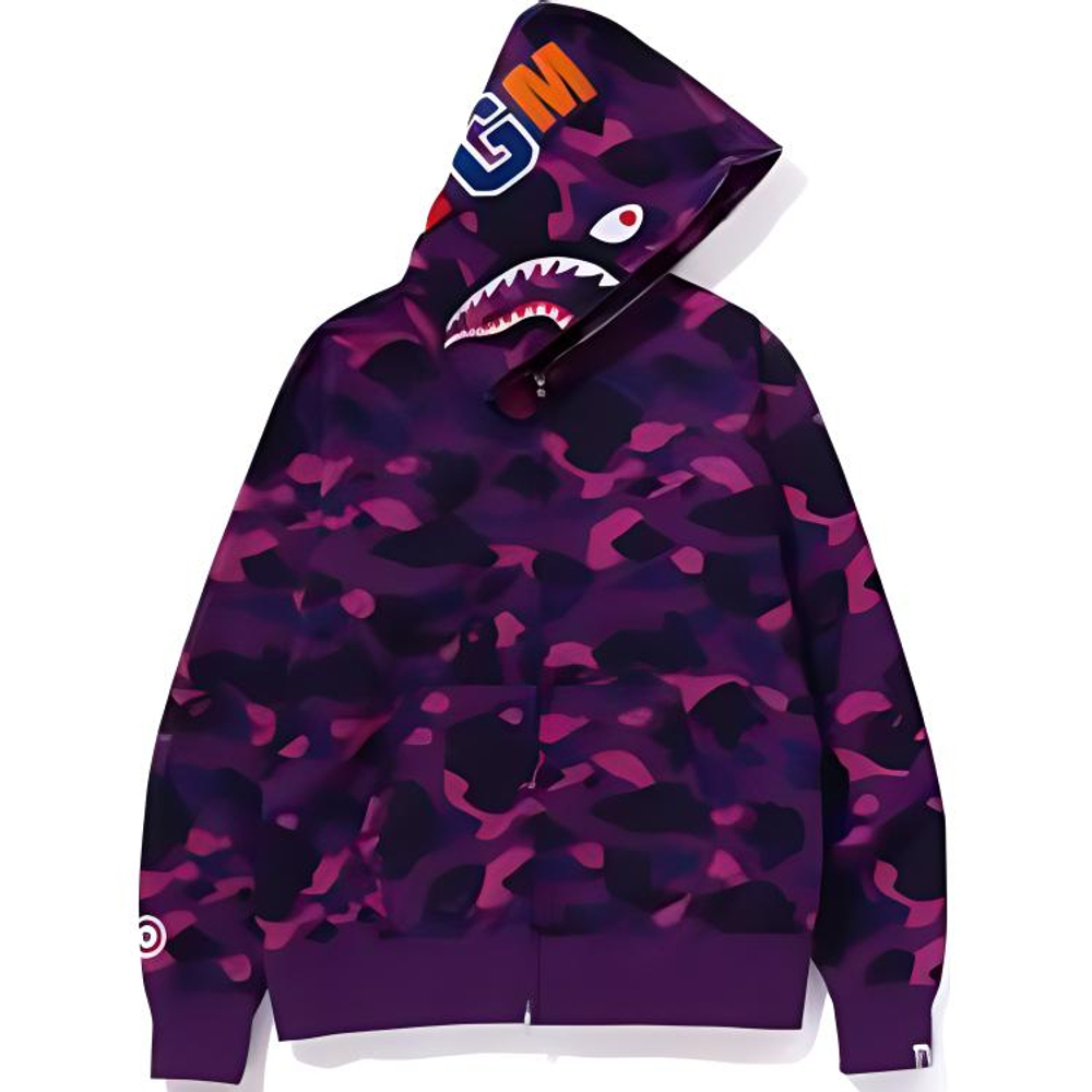 A Bathing Ape Color Camo Shark Wide Fit Full Zip Double Худи