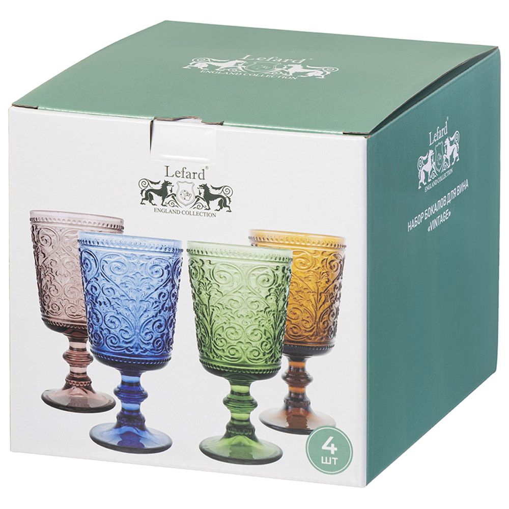 НАБОР БОКАЛОВ ДЛЯ ВИНА "VINTAGE" COLORS, 4 ШТ/330 МЛ