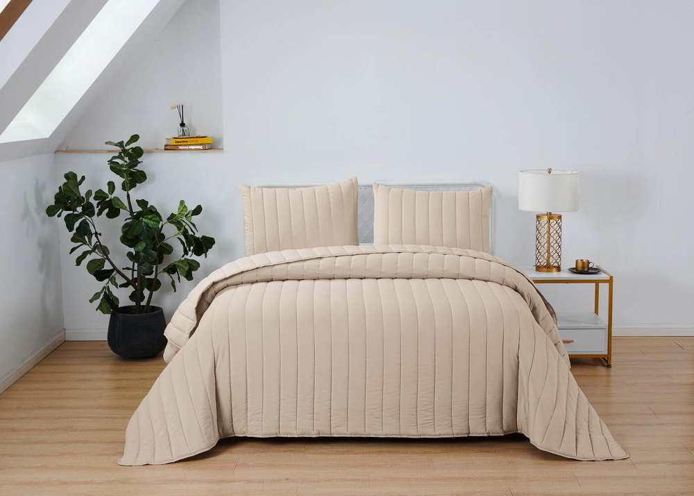 Покрывало 230х250 и 2 наволочки 50х70 Sofi De MarkO Микаэль Беж