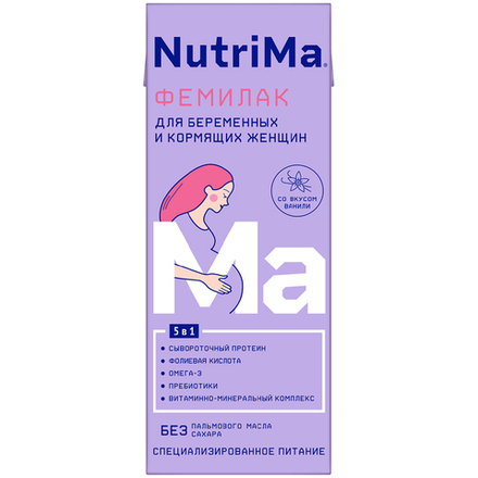 Готовый напиток для беременных и кормящих женщин NutriMa Фемилак ваниль 0.2л