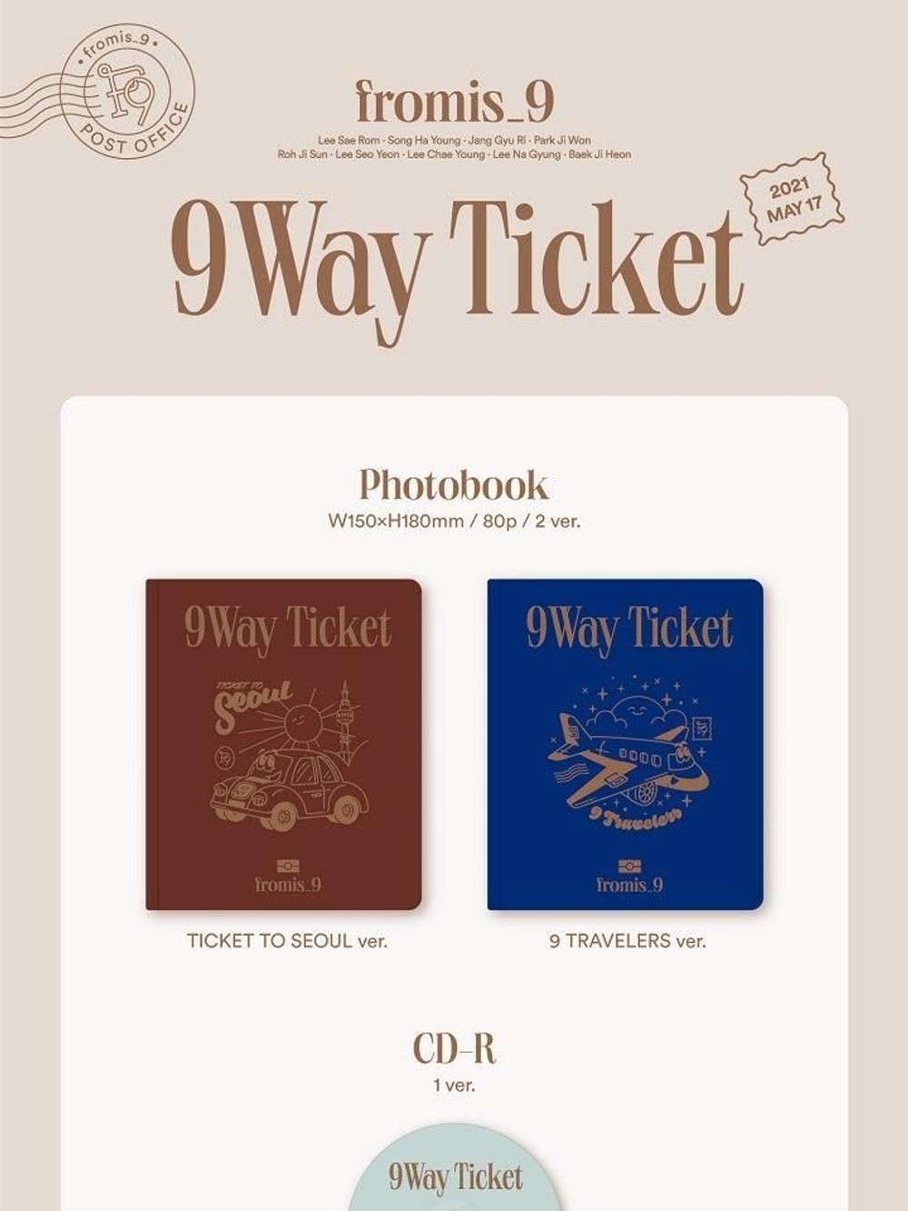 Альбом Fromis_9 - 9 Way Ticket 2nd Single Album RANDOM Version