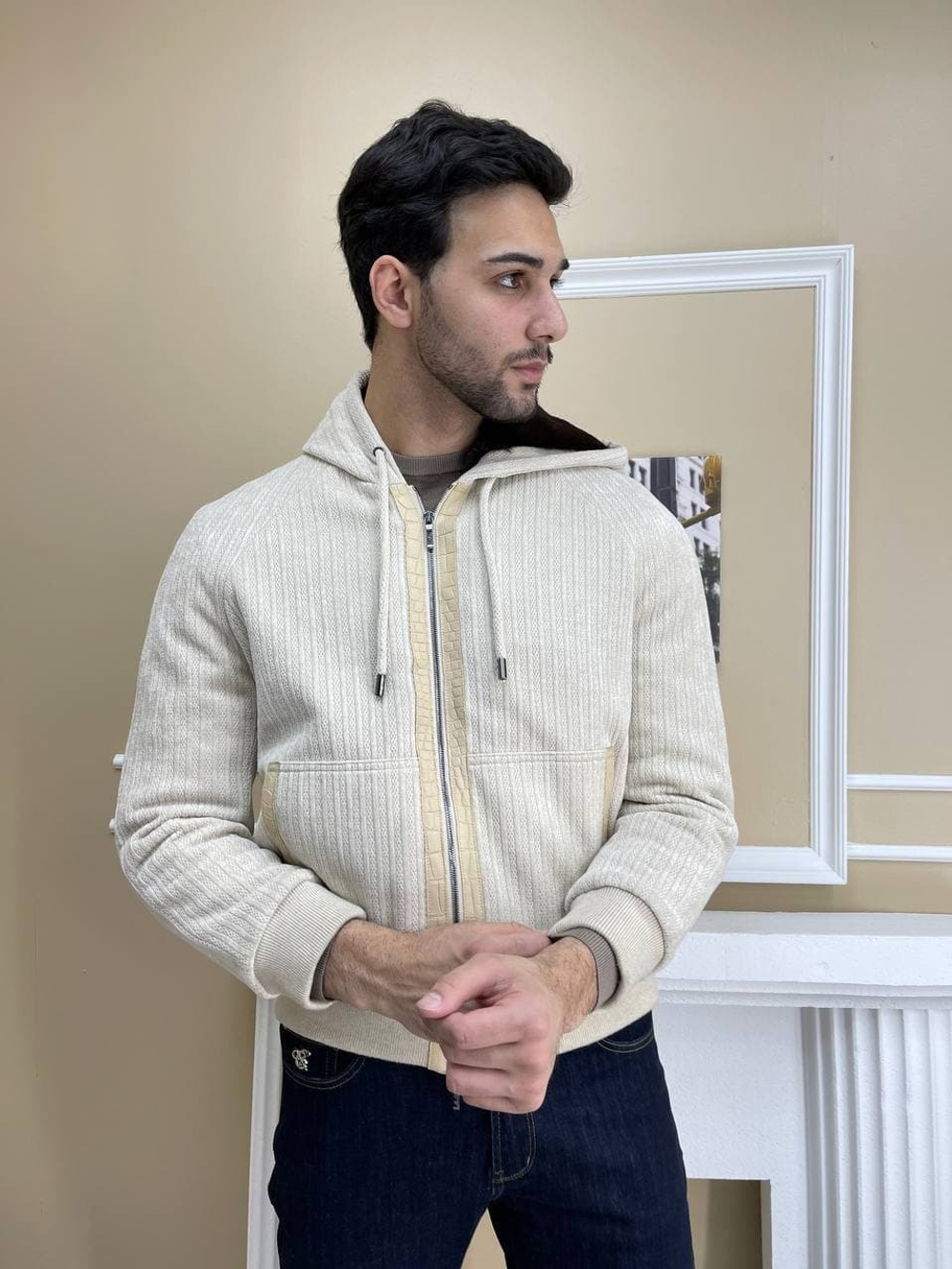 Куртка Loro Piana со вставками из кожи крокодила и мехом внутри