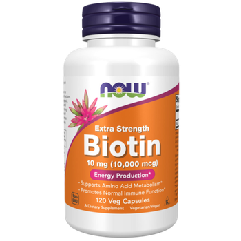Now Foods Biotin 10000 mcg 120 veg capsules, Витамин B7 (Биотин)