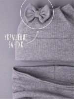 Шапка для девочки осенняя с ушками и снуд