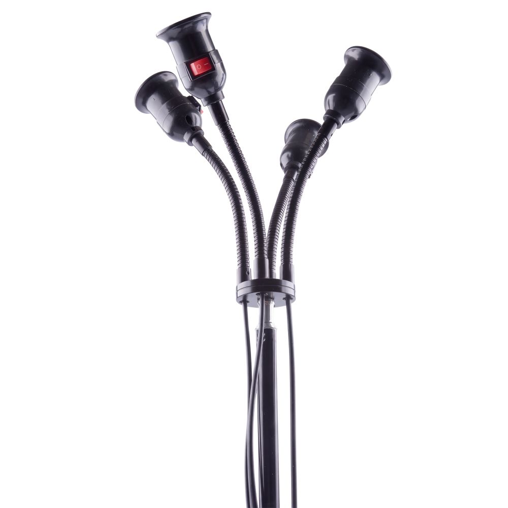 UML-P200 E27x4 BLACK PLANT Светильник напольный для 4-х фитоламп. На штативе. Цоколь E27. Черный. ТМ ФитоЛето