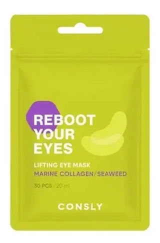 Тканевые пачти с морскими водорослями CONSLY Eyes Reboot Marine Collagen&Seaweed Lifting Mask 30 шт