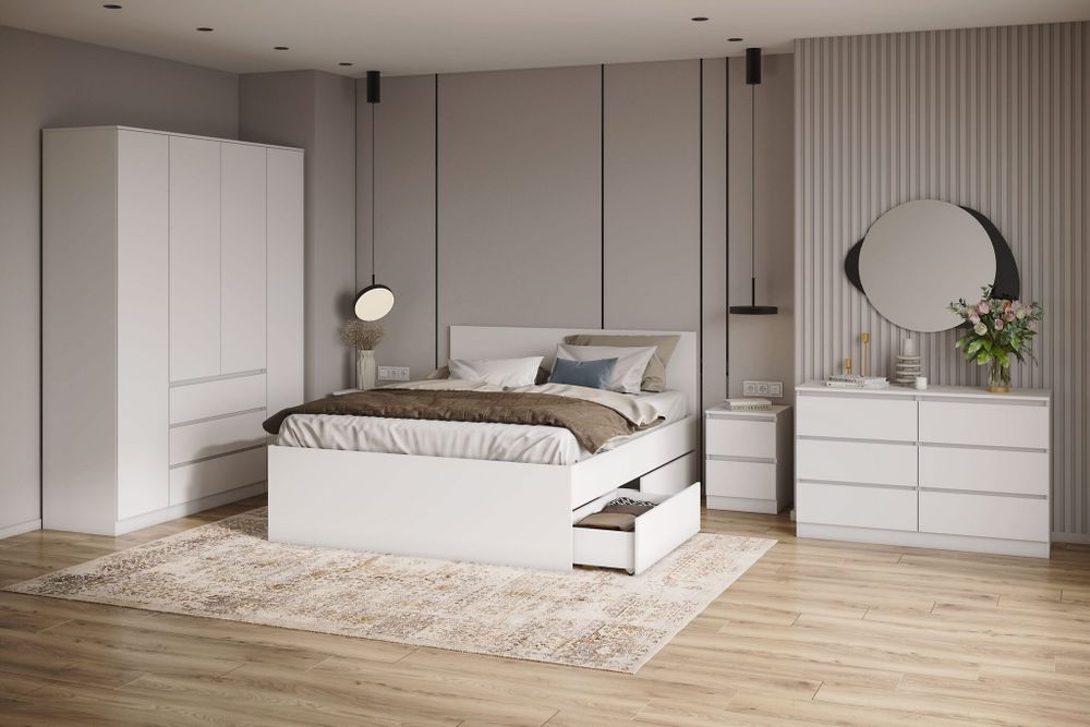 МС Мори Кровать КРМЯ 1600.1/1 (МП/3) Белый