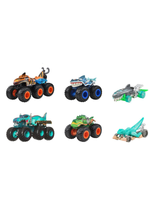 Монстр-трак Hot Wheels Акулы против Динозавров 1:64 | Hot Wheels Monster Trucks Sharks vs Dinosaurs | Jgd68 3+