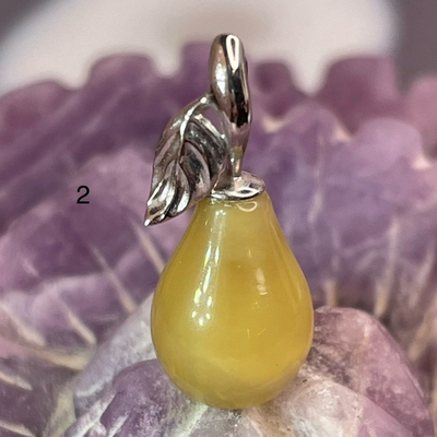 18061 кулон груша янтарь