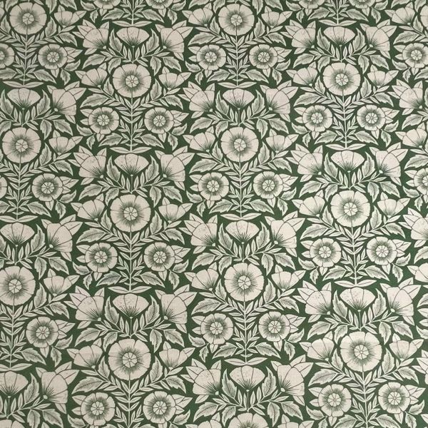 ЦВЕТЫ АРТ НУВО НА ЗЕЛЕНОМ - 100% хлопок 1