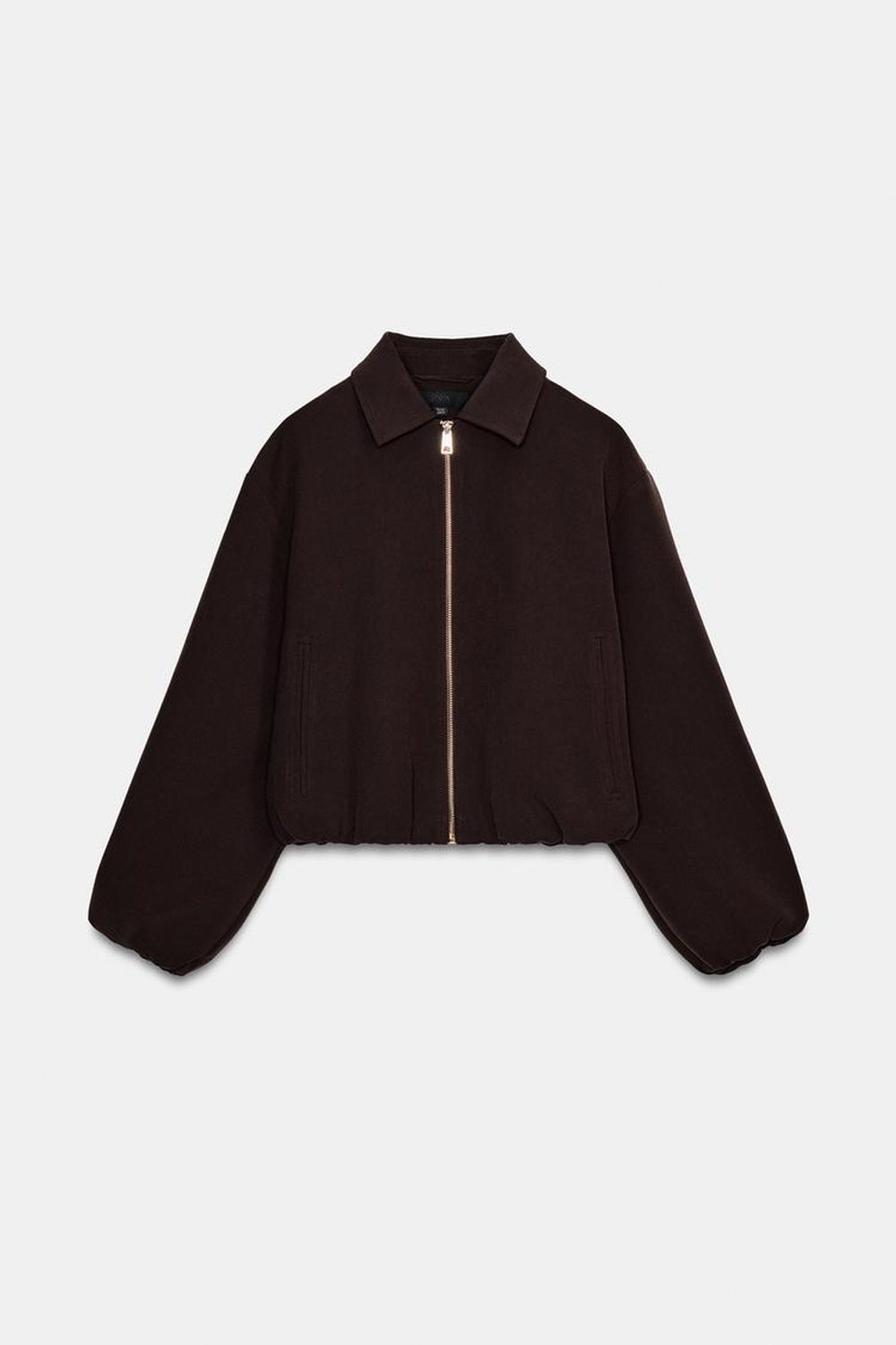 ZARA КУРТКА НА МОЛНИИ, КОРИЧНЕВЫЙ