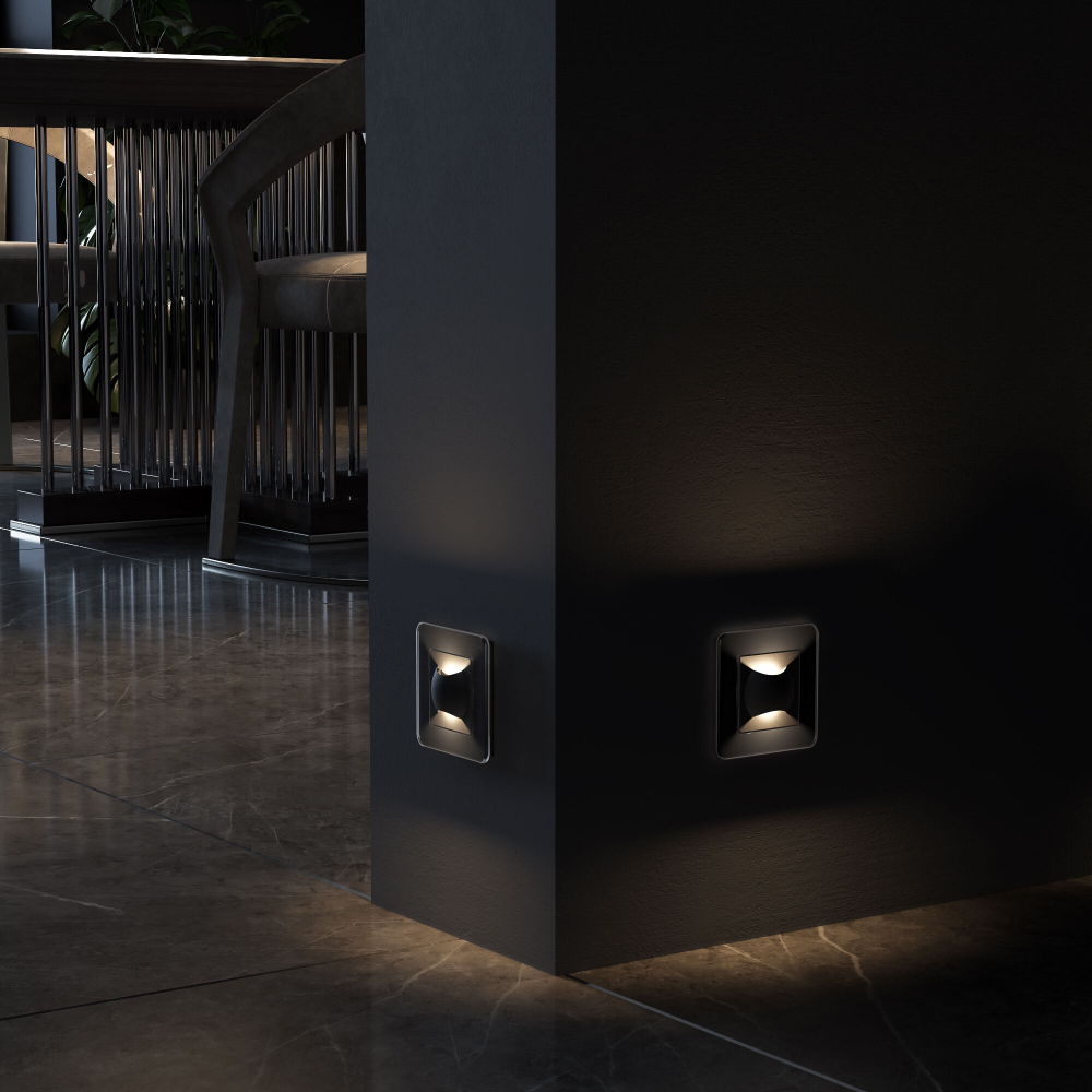 Встраиваемая LED подсветка МУН (черный матовый)